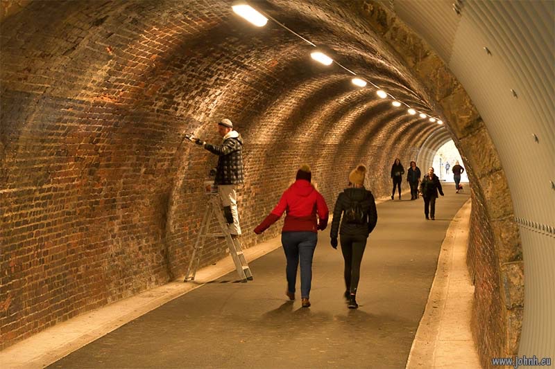Big tunnel reopened View inside big tunnel, renovated and lit